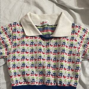 Healthtex Kids Polo Shirt - Blue, Red, Green Pattern